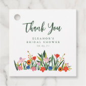 Individuelle Name Farbenfroher Garten Blumenstrauß Geschenkanhänger (Vorderseite)