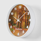 Individuelle Name - farbenfroher Herbstweg Uhr (Winkel)