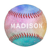 Individuelle Name-Farbexplosion Baseball (Rückseite)