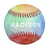 Individuelle Name-Farbexplosion Baseball (Vorderseite)