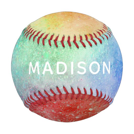 Individuelle Name-Farbexplosion Baseball (Vorderseite)