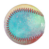 Individuelle Name-Farbexplosion Baseball (Vorderseite Links)