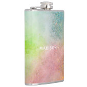 Individuelle Name-Farbexplosion Flachmann (Rechts)