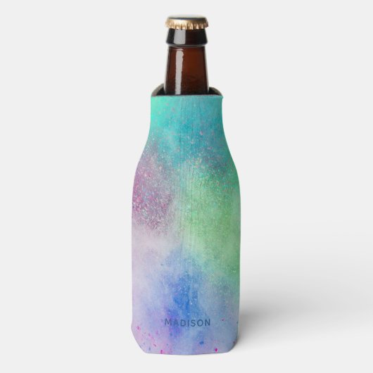Individuelle Name Farbexplosionsflasche Cooler Flaschenkühler (Flaschenvorderseite)