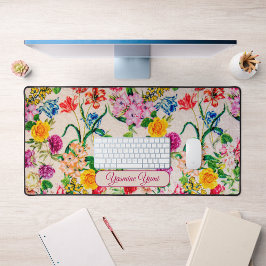 Individuelle Name Farbige Blume Weibliche Girlansc Schreibtischunterlage
