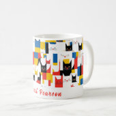 Individuelle Name Farbige Katzenmuster Tasse (VorderseiteRechts)