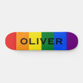 Individuelle Name Farbige LGBTQ-Gay Pride-Fahne Skateboard (Horizontal)