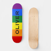 Individuelle Name Farbige LGBTQ-Gay Pride-Fahne Skateboard (Vorderseite)