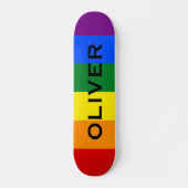 Individuelle Name Farbige LGBTQ-Gay Pride-Fahne Skateboard (Vorne)