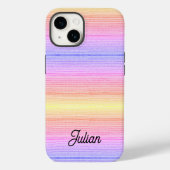 Individuelle Name - farbige Streifen Case-Mate iPhone Hülle (Rückseite)