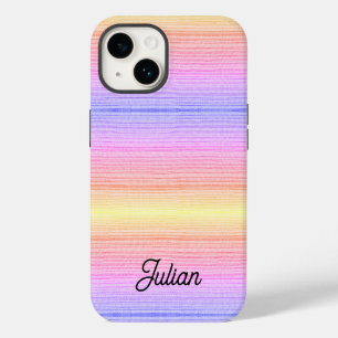 Individuelle Name - farbige Streifen Case-Mate iPhone 14 Hülle
