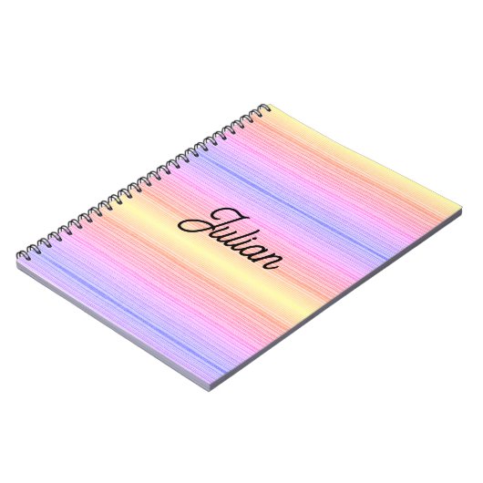 Individuelle Name - farbige Streifen Notizblock (Linke Seite)