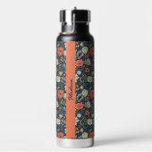 Individuelle Name Farbiges Blume Muster Trinkflasche (rechts)