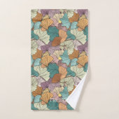 Individuelle Name Farbiges Leaf-Muster Badhandtuch Set (Handtuch)