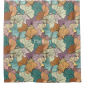 Individuelle Name Farbiges Leaf-Muster Duschvorhang (Vorderseite)