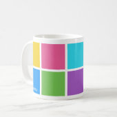 Individuelle Name-Farbquadrate der Tasse (Vorderseite Links)