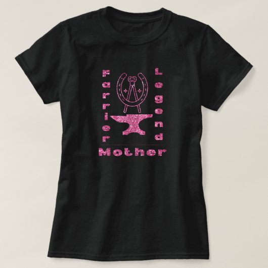 Individuelle Name Farrier Legend Mother Pink T-Shirt (Design vorne)