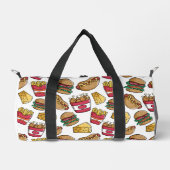 Individuelle Name Fast Food Muster Duffle Bag (Vorderseite)
