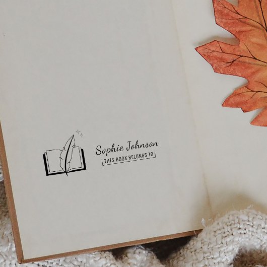 Individuelle Name Feather Pen Buch gehört dem Lehr Gummistempel