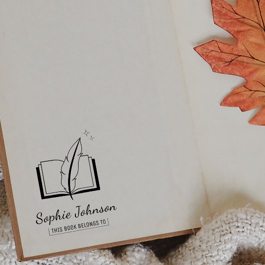 Individuelle Name Feather Pen Buch gehört dem Lehr Gummistempel