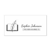 Individuelle Name Feather Pen Buch gehört dem Lehr Permastempel (Design)