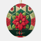 Individuelle Name Festivals Blumenpatchwork Poinse Keramik Ornament (Links)