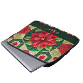 Individuelle Name Festivals Blumenpatchwork Poinse Laptopschutzhülle (Vorne Knopf)