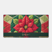 Individuelle Name Festivals Blumenpatchwork Poinse Schreibtischunterlage (Vorderseite)