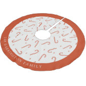 Individuelle Name Festive Candy Cane Weihnachten Polyester Weihnachtsbaumdecke (Schrägansicht)