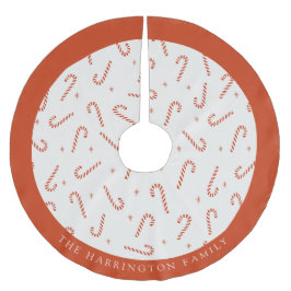 Individuelle Name Festive Candy Cane Weihnachten Polyester Weihnachtsbaumdecke