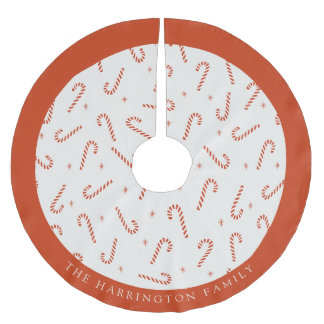 Individuelle Name Festive Candy Cane Weihnachten Polyester Weihnachtsbaumdecke