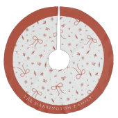 Individuelle Name Festliche Weihnachten Polyester Weihnachtsbaumdecke (Vorderseite)