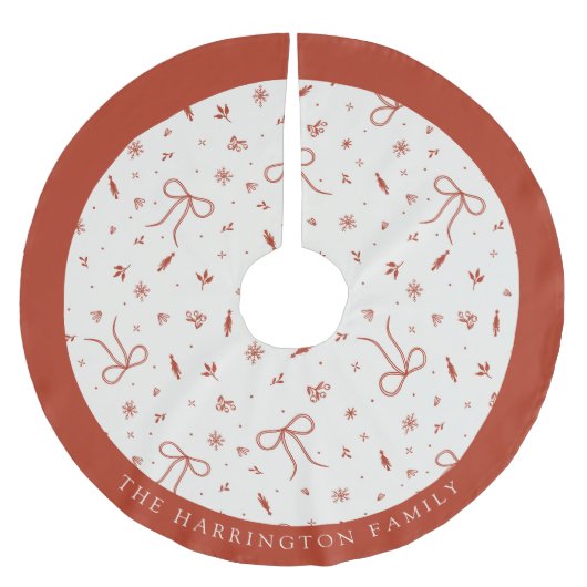 Individuelle Name Festliche Weihnachten Polyester Weihnachtsbaumdecke (Vorderseite)