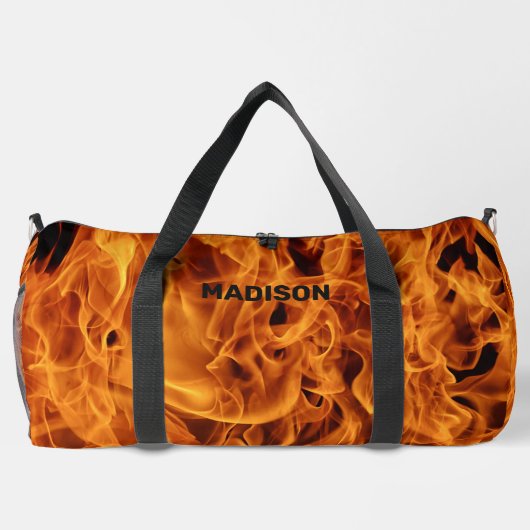 Individuelle Name Feuer Flammen Duffle Bag (Rückseite)