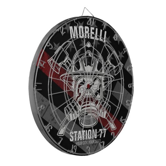 Individuelle Name Feuerwehrfeuerwehr Dartscheibe (Vorderseite Links)