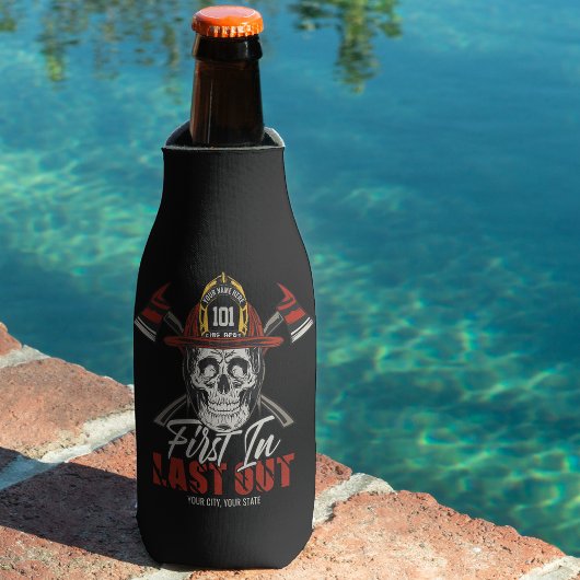 Individuelle Name Feuerwehrmann als Erster letzter Flaschenkühler