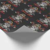 Individuelle Name Feuerwehrmann als Erster letzter Geschenkpapier (Ecke)