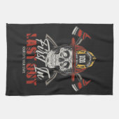 Individuelle Name Feuerwehrmann als Erster letzter Geschirrtuch (Horizontal)