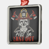 Individuelle Name Feuerwehrmann als Erster letzter Ornament Aus Metall (Links)