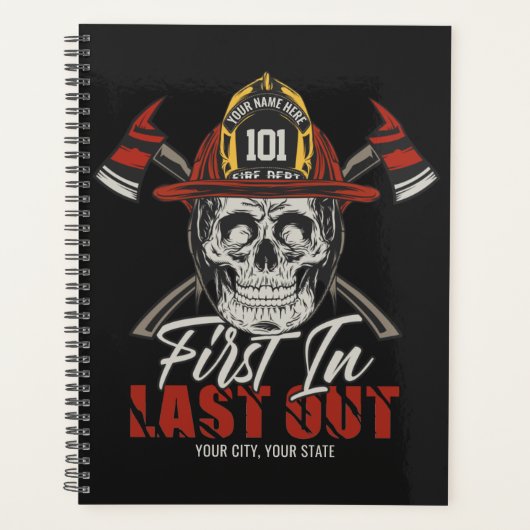 Individuelle Name Feuerwehrmann als Erster letzter Planer (Vorderseite)