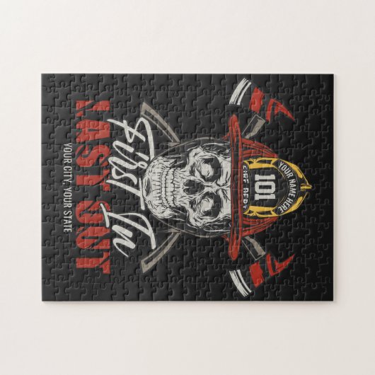 Individuelle Name Feuerwehrmann als Erster letzter Puzzle (Horizontal)