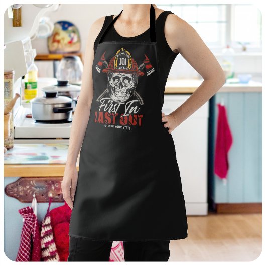 Individuelle Name Feuerwehrmann als Erster letzter Schürze