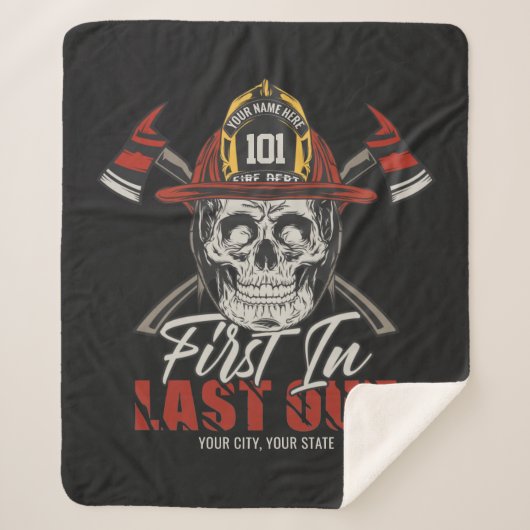 Individuelle Name Feuerwehrmann als Erster letzter Sherpadecke (Vorderseite)