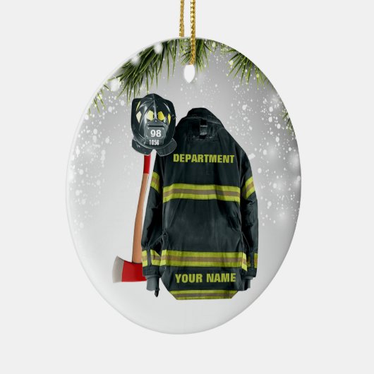 Individuelle Name-Feuerwehrmann-Geschenkfeuer und  Keramik Ornament (Rechts)