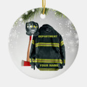 Individuelle Name-Feuerwehrmann-Geschenkfeuer und  Keramik Ornament (Vorne)
