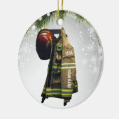 Individuelle Name-Feuerwehrmann-Geschenkfeuer und  Keramik Ornament (Links)