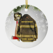 Individuelle Name-Feuerwehrmann-Geschenkfeuer und Keramik Ornament (Vorne)