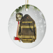 Individuelle Name-Feuerwehrmann-Geschenkfeuer und Keramik Ornament (Links)