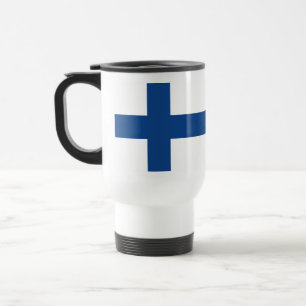 Individuelle Name Finnische Flaggen-Tasse Reisebecher