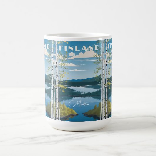 Individuelle Name Finnland - Naturdarstellung Kaffeetasse (Mittel)